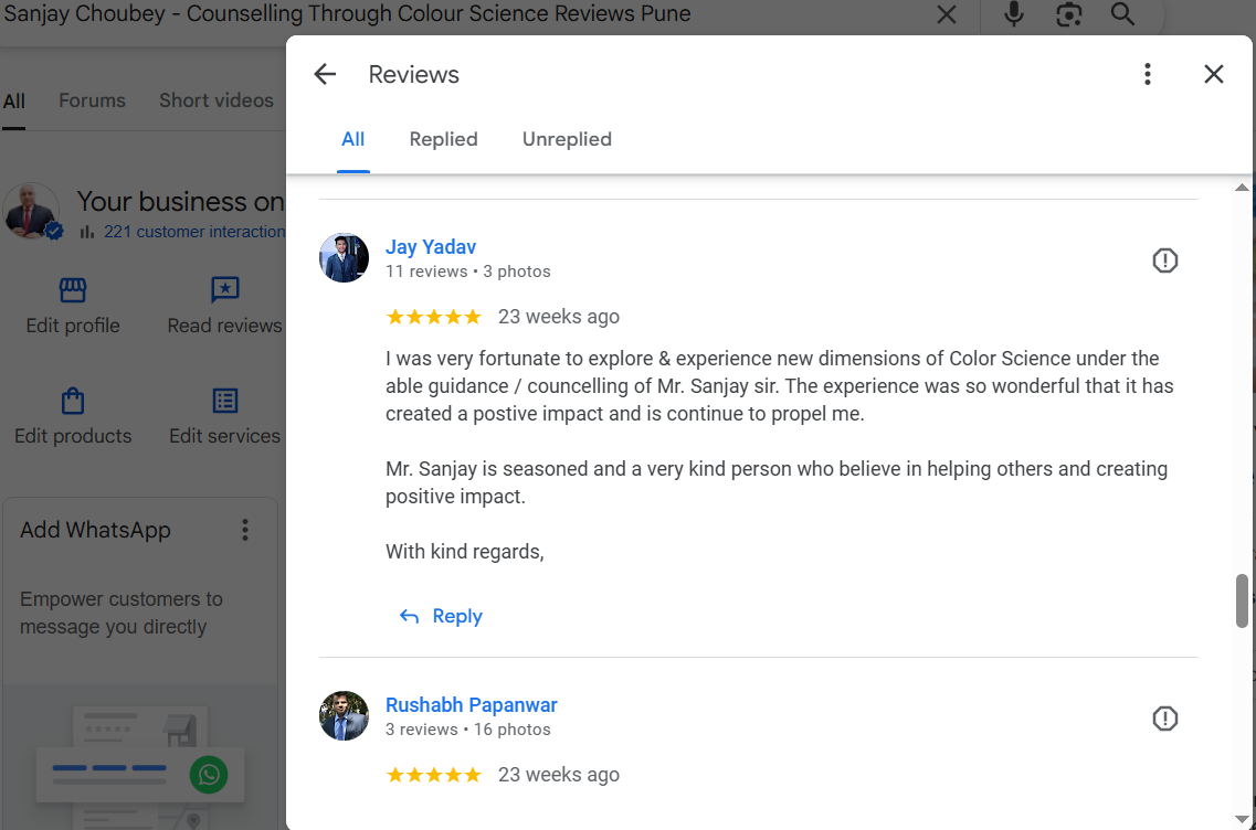 Google review of Sanjay Choubey by Mayank Bharadwaj